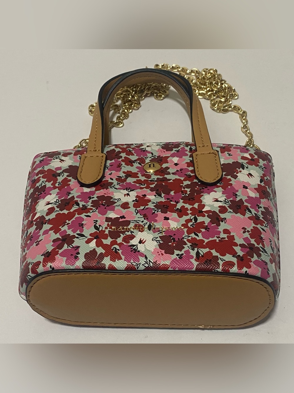 Nanette Lepore Mini Satchel Crossbody Bag - Pink Red Floral Print